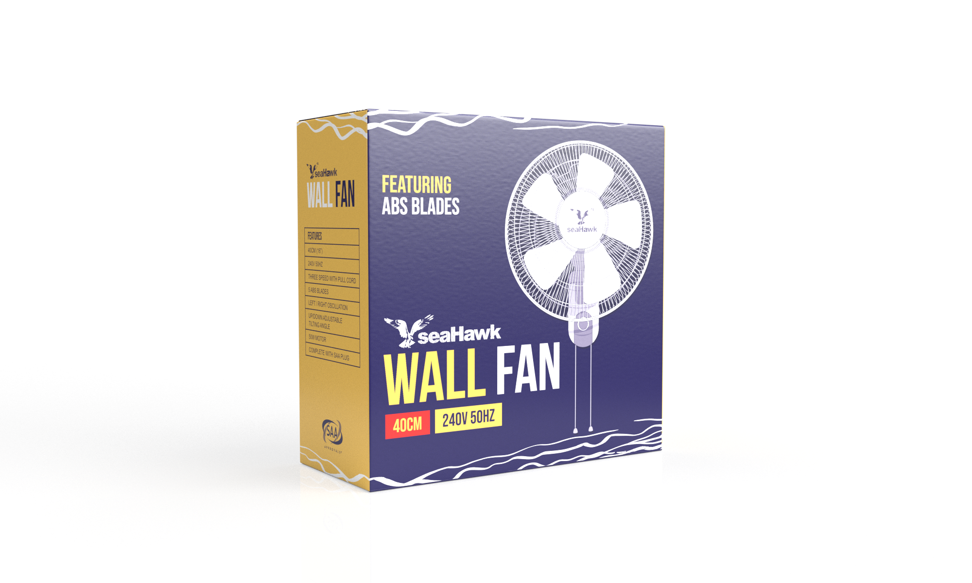 WALL FAN SEA-HAWK OSILLATING SIXTEEN INCH - 400MM 50W image 2