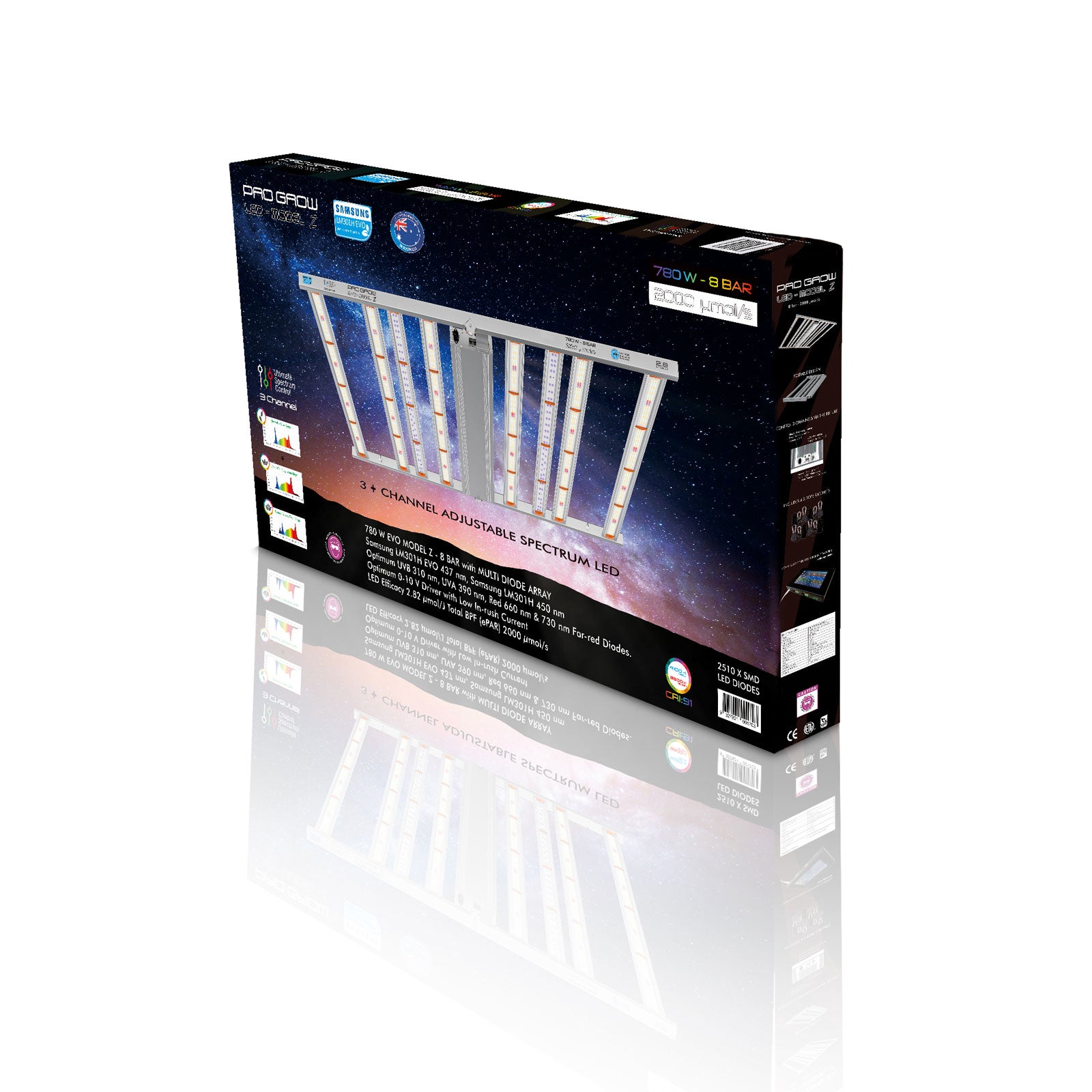 PRO GROW LED 780 W EVO Model Z 8 Bar 780 W