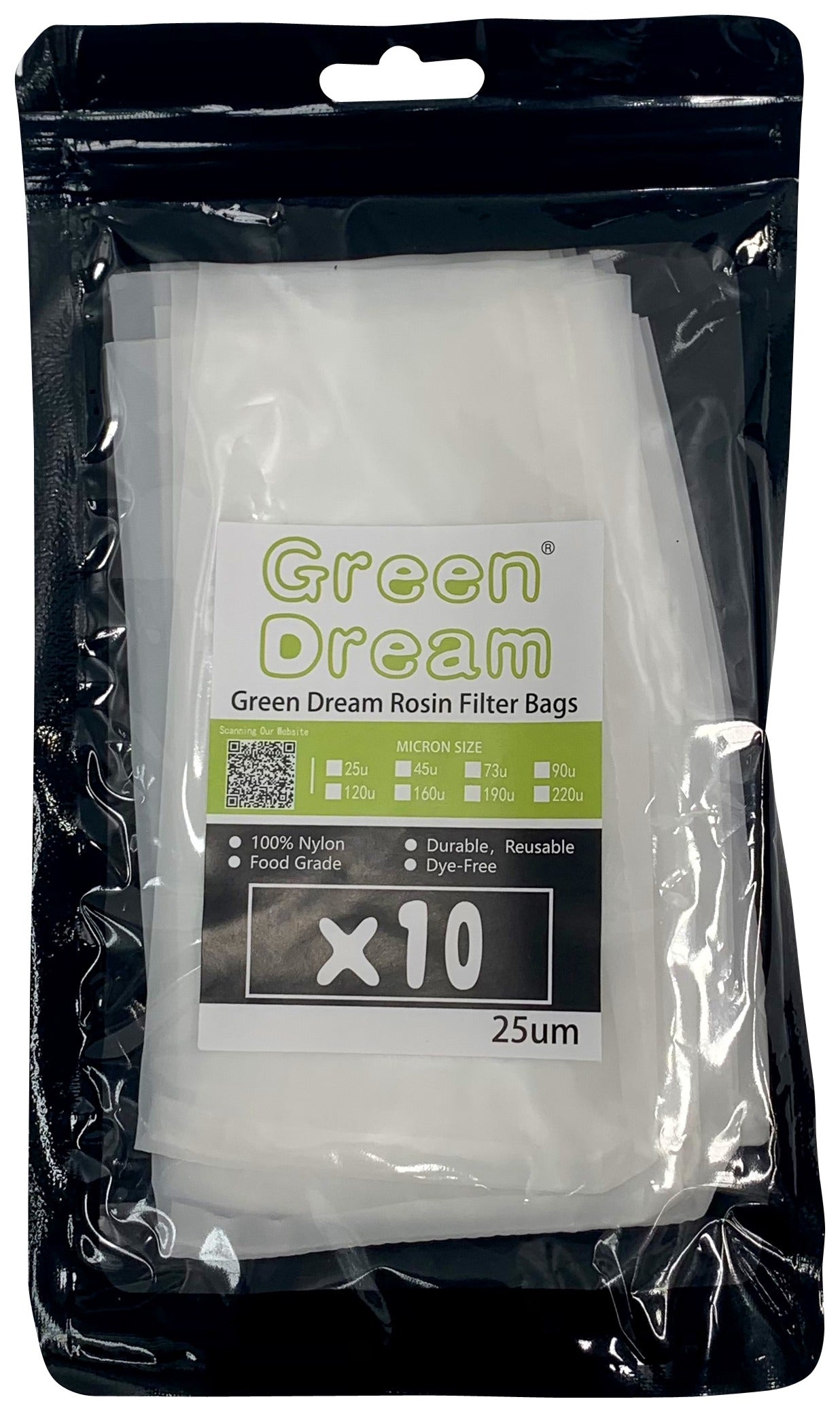 Green Dream Rosin Press Bags 25 Micron 8 x 14 cm - Pack 10 8 cm x 14 cm
