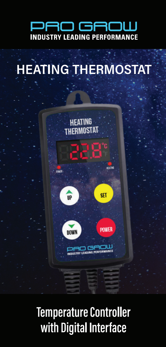 PRO GROW Pro Grow Thermostat 225 x 525 mm