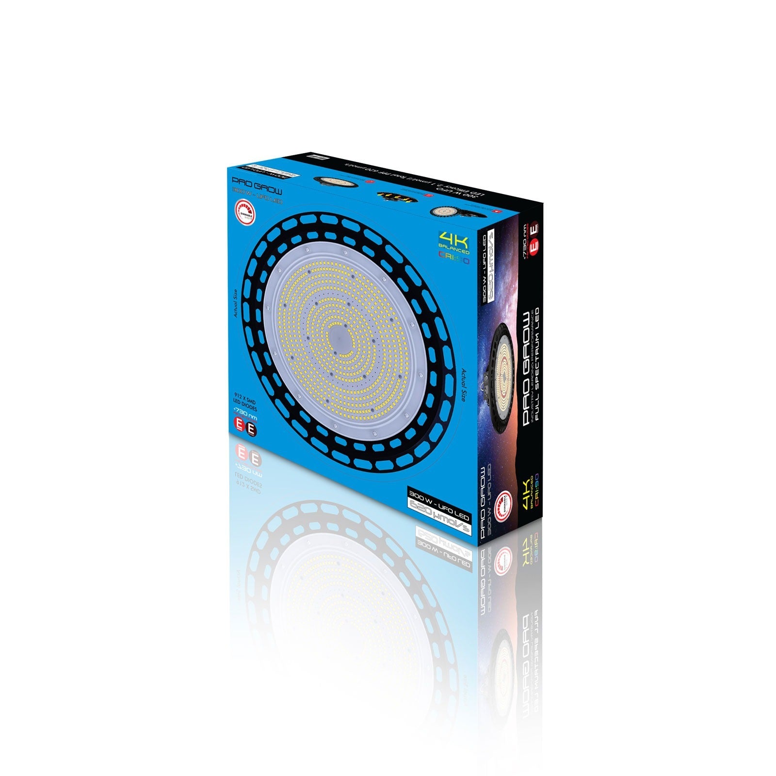 PRO GROW LED 300 W UFO with 0-10 V Dimmer & ext cord 300 W