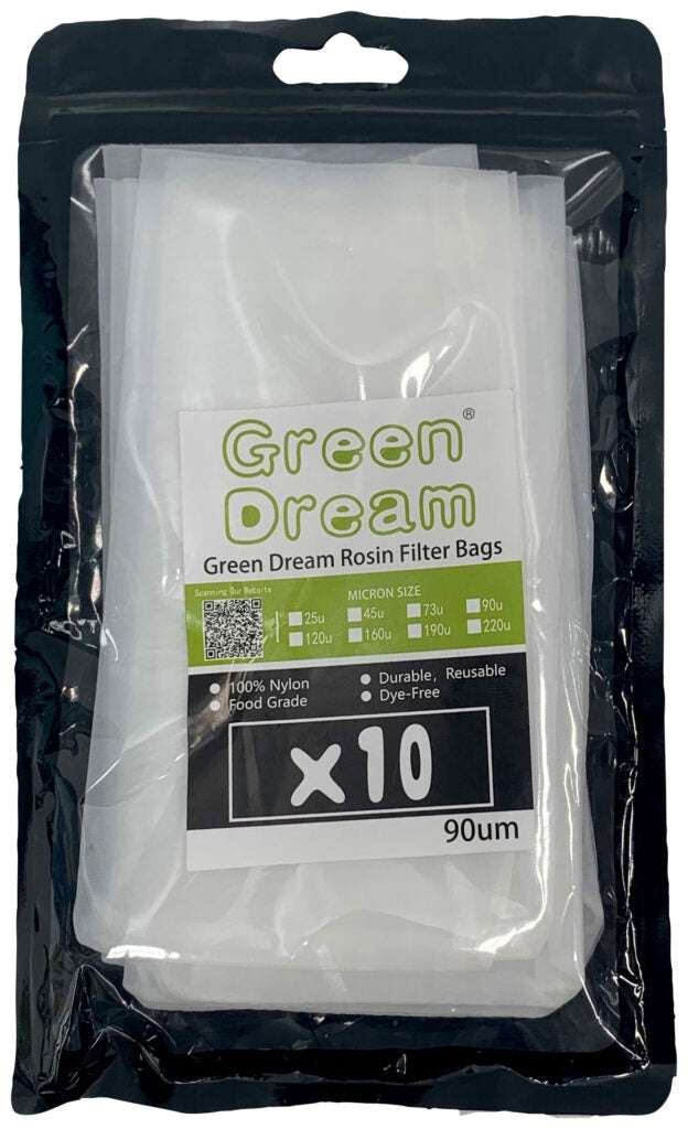 Green Dream Rosin Press Bags 90 Micron 8 x 14 cm - Pack 10 8 cm x 14 cm